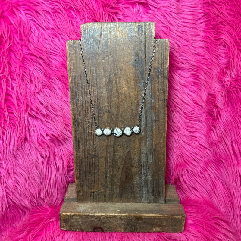 5 stone Authentic Wild Horse Sterling Silver Necklace - Country Lace Boutique