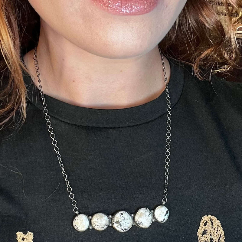 5 stone Authentic Wild Horse Sterling Silver Necklace - Country Lace Boutique