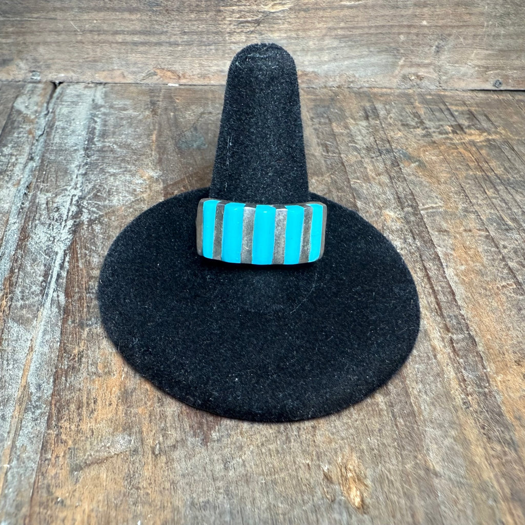 5 Stone Zuni Inlay Ring Sterling Silver Ring - Country Lace Boutique