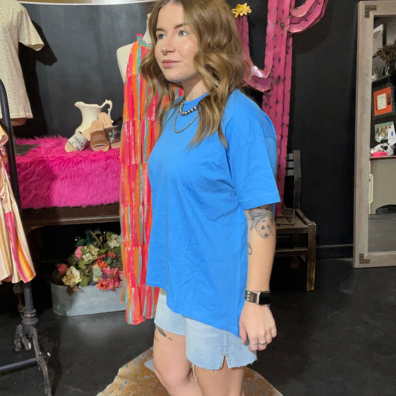 Dab Blue Hi Lo T Shirt