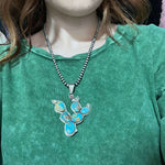 Turquoise Cactus Genuine Necklace Pendant