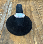 Tapered Inlay Opal Sterling Silver Ring size 9.5