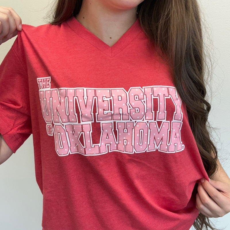 University of Oklahoma Modern Storyboard V-Neck Short Sleeve T Shirt