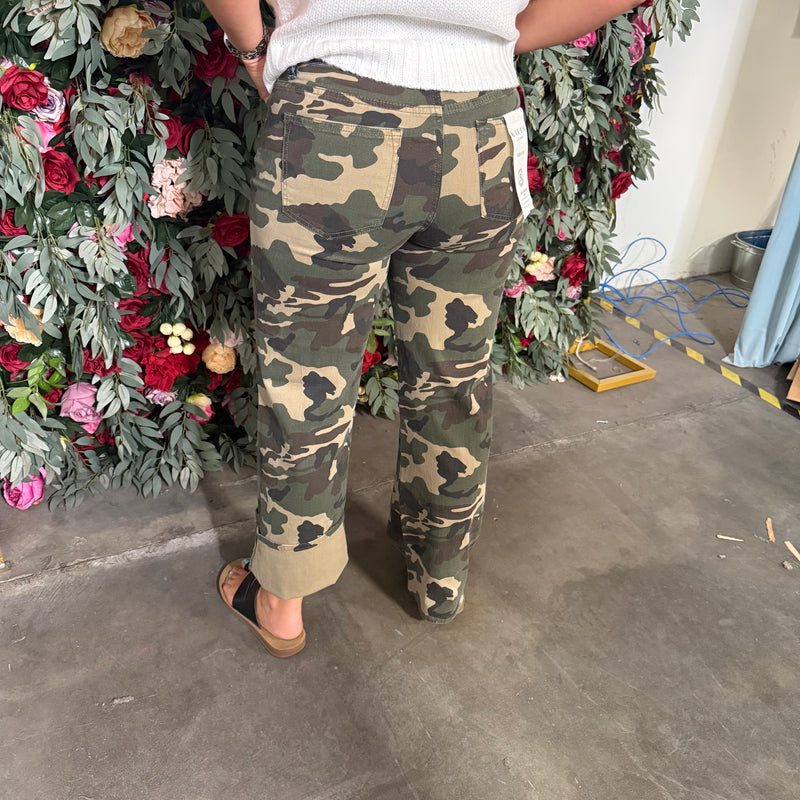 RISEN Camouflage Wide Leg Jeans