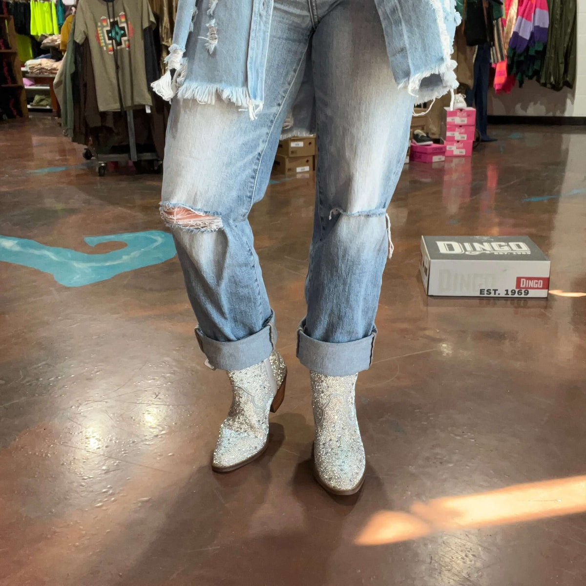 Silver Rhinestone Dingo Boot (DS)