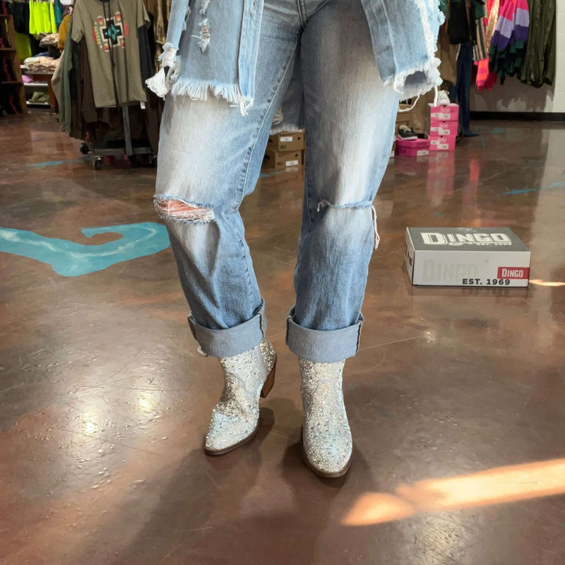 Silver Rhinestone Dingo Boot (DS)