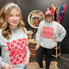 Athletic Grey Worn Merry With Red Crew Long Sleeve Neck T-shirt