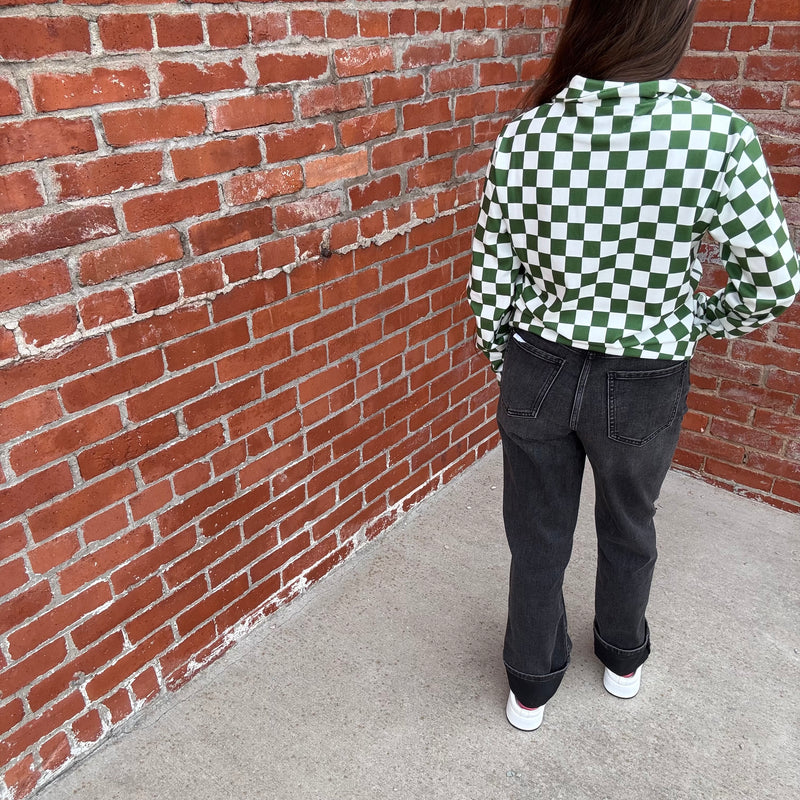 Green & White Pep Rally Pullover