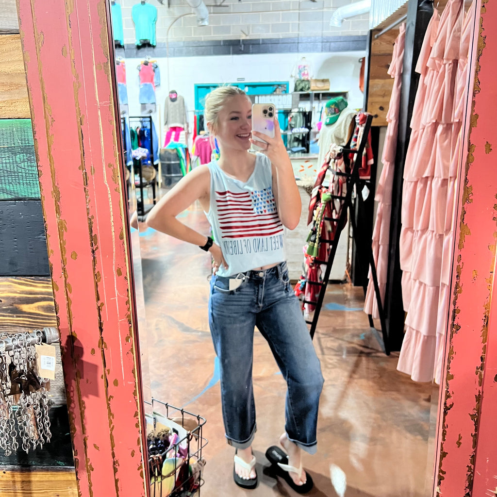 Dark Wash Mid Rise Ankle Boyfriend Turn Cuffed Risen Jeans