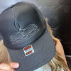 Black on Black Boot Stitch Trucker Cap