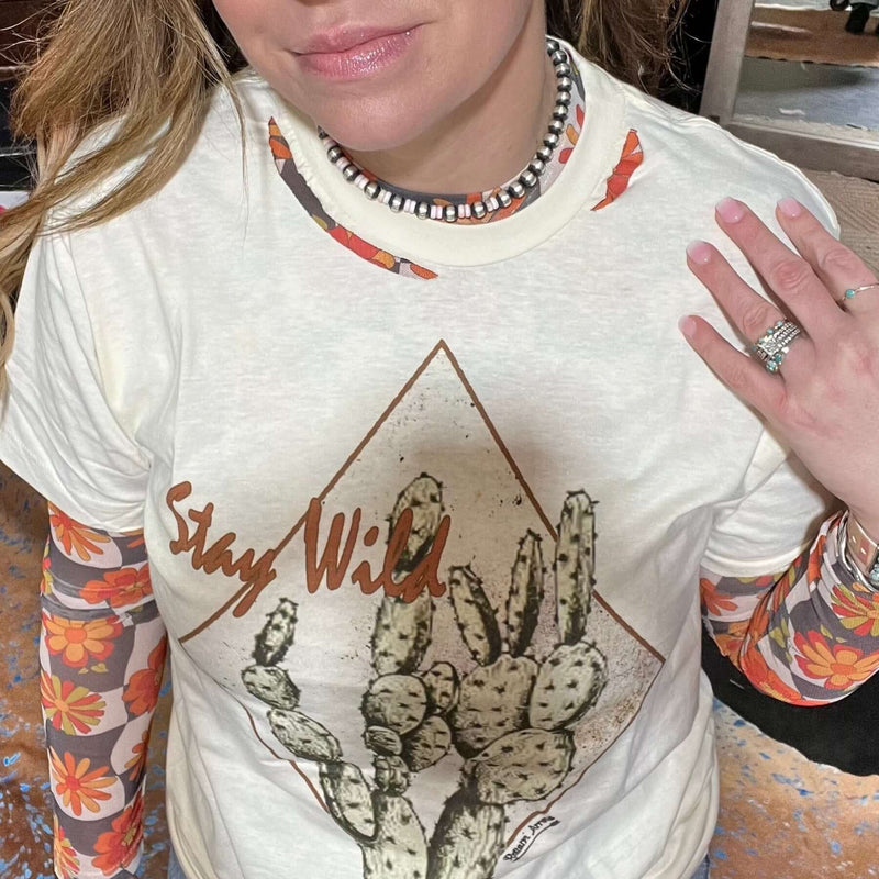 Stay Wild Distressed Cactus T-shirt