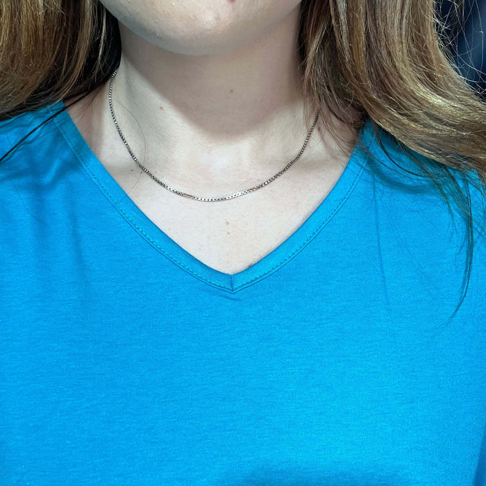 16 Inch Sterling Box Chain Sterling Silver Necklace