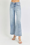 RISEN Lightwash High Rise Crop Wide Leg Jeans