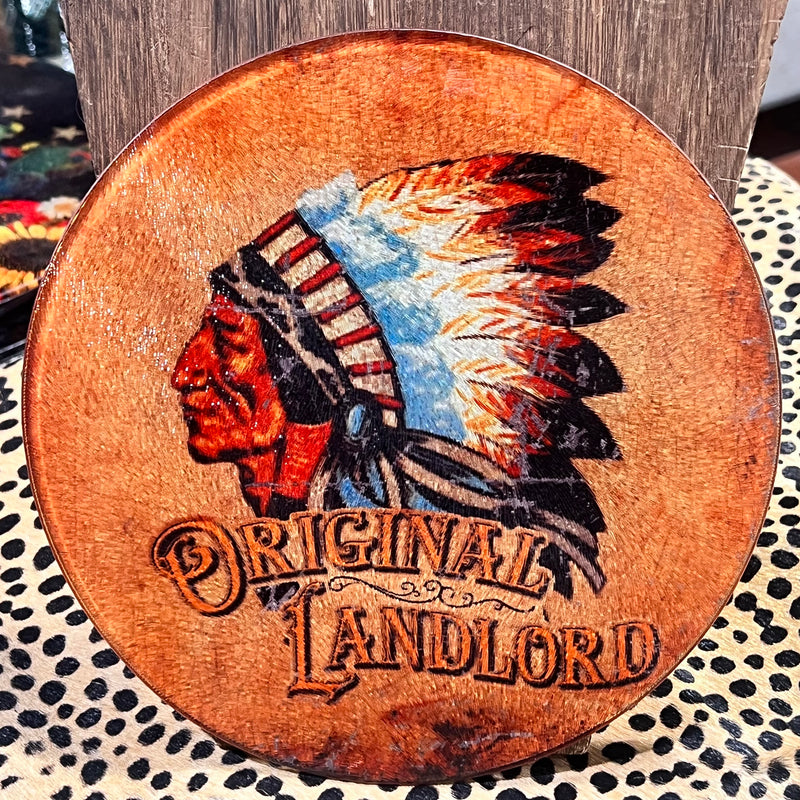 Small Round Original LandLord Glass Cutting Board