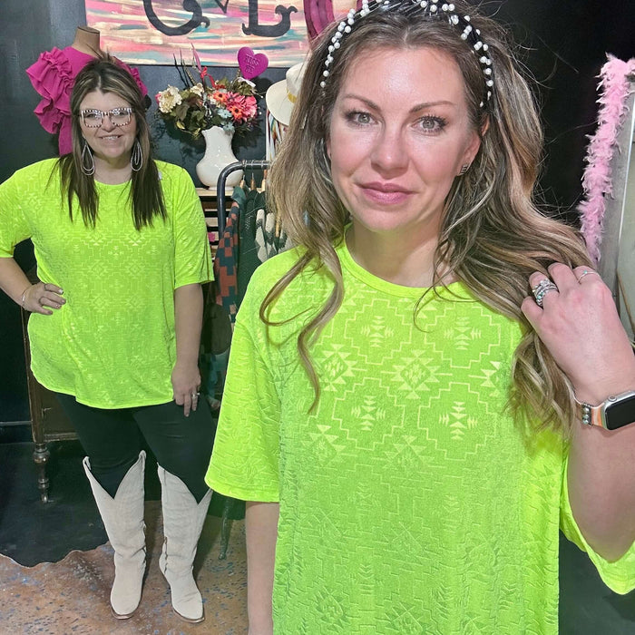 Highlighter Oversized Aztec Top large/XL
