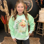 Feelin’ Jolly Santa Christmas Mint Green Sweatshirt