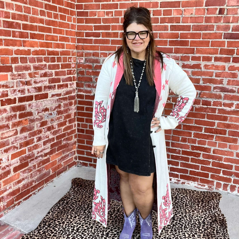 Pink Natural Cowgirl Cardigan | 2XL