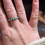 Turquoise Stone All Around Sterling Genuine Ring