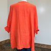 Orange Blouse with Smocking Sleeves Top