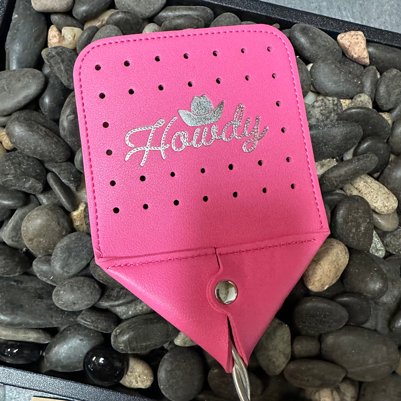 Pink Leather Howdy Fly Swatter