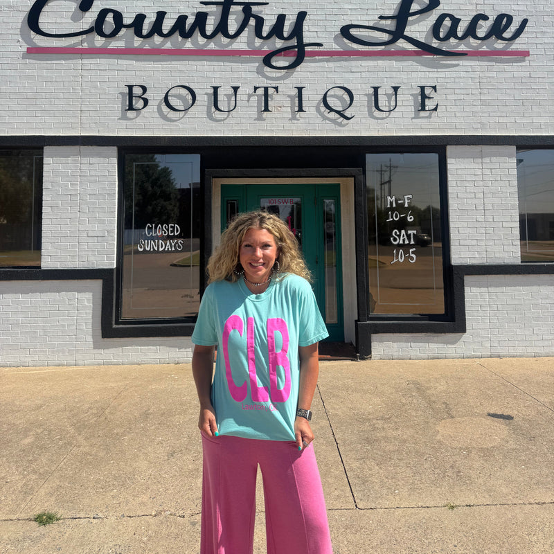 Chalky Mint & Hot Pink CLB Comfort Color T-shirt