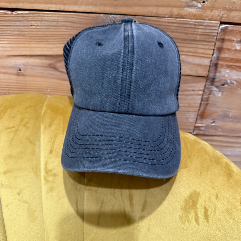 Faded Black on Black Hat