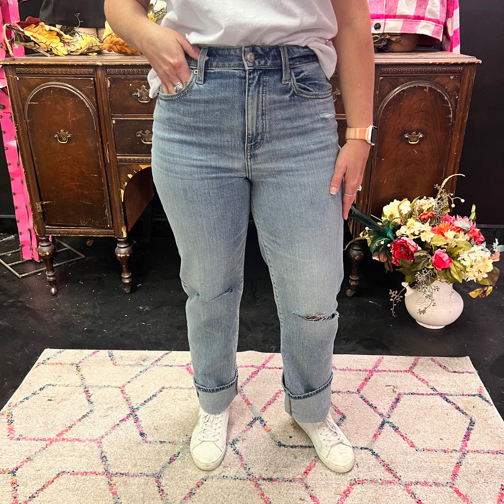 Distressed Knee Straight Daze Jeans