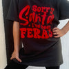 Kids Sorry Santa I've Been Feral Charcoal Grey with Red Crew Neck T-shirt