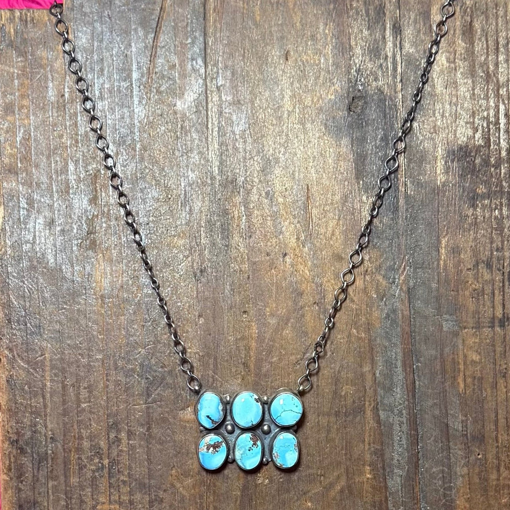 6 Stone Authentic Golden Hill with Sterling Silver Detail Necklace - Country Lace Boutique