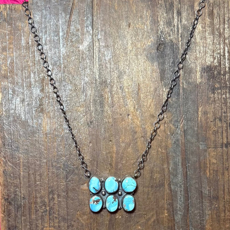 6 Stone Authentic Golden Hill with Sterling Silver Detail Necklace - Country Lace Boutique