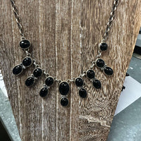 Gorgeous Black Onyx Statement Sterling Silver Necklace