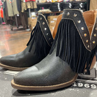 FINE N' DANDY Black LEATHER Dingo BOOTIE size 8