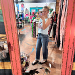 Dark Wash Mid Rise Ankle Boyfriend Turn Cuffed Risen Jeans