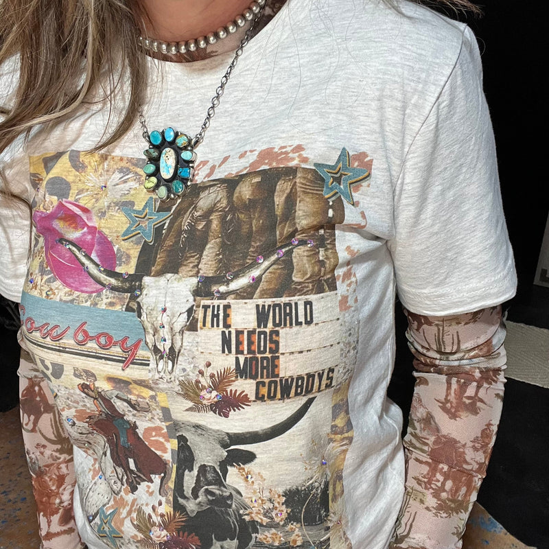 The World Needs More Cowboys with Bling Tee
