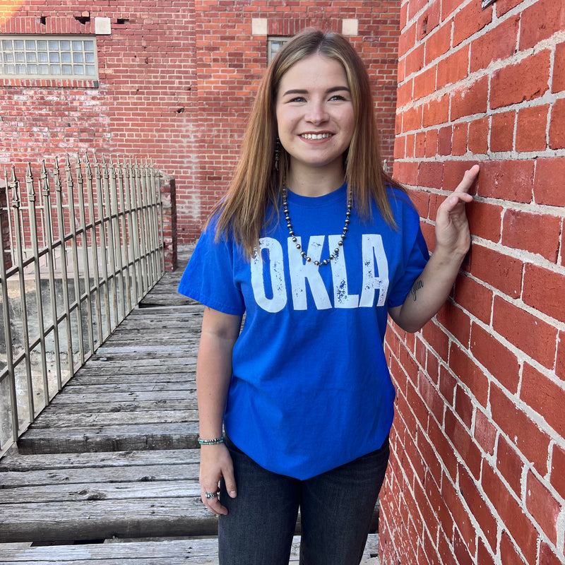 Royal Blue OKLA Crew Neck T-shirt / XL