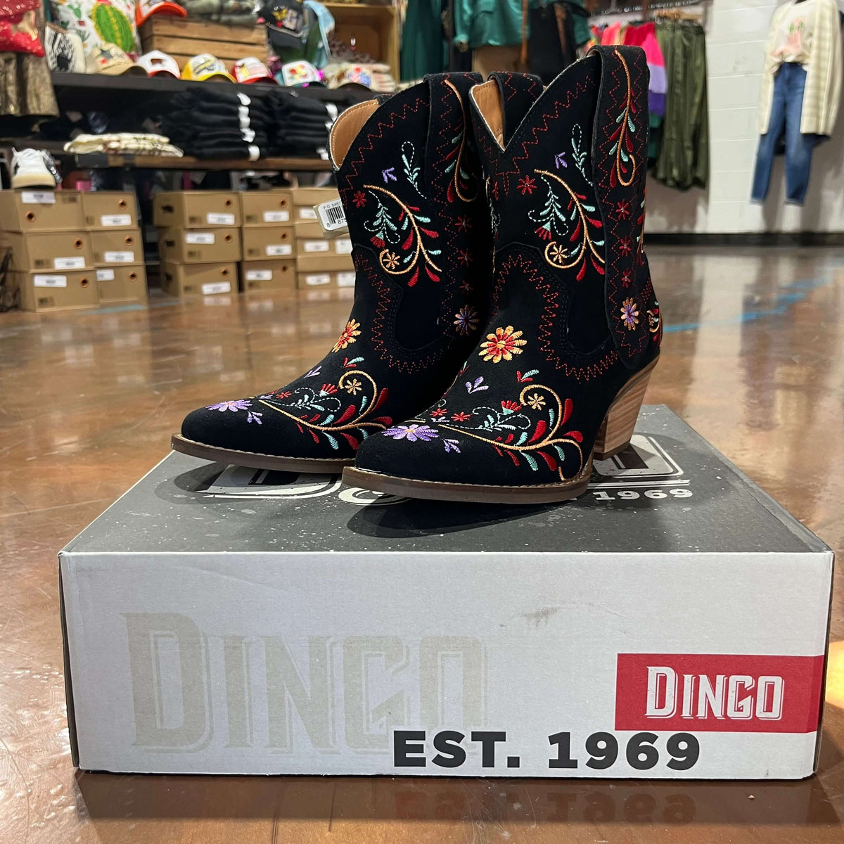Black Floral Sugar Bug Dingo Bootl