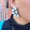 Gorgeous Half Cluster White Buffalo Stud Post Genuine Earring