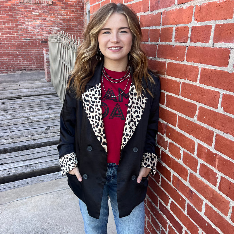 Black and Animal Print Blazer