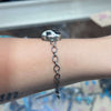 Dainty White Buffalo Genuine Sterling Silver Chain Bracelet.