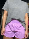Lavender High Waisted Athletic Shorts with Zip Waist Pocket (Copy)