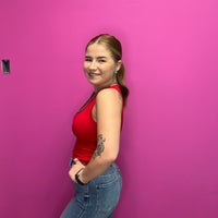 Red Tank Top Bodysuit