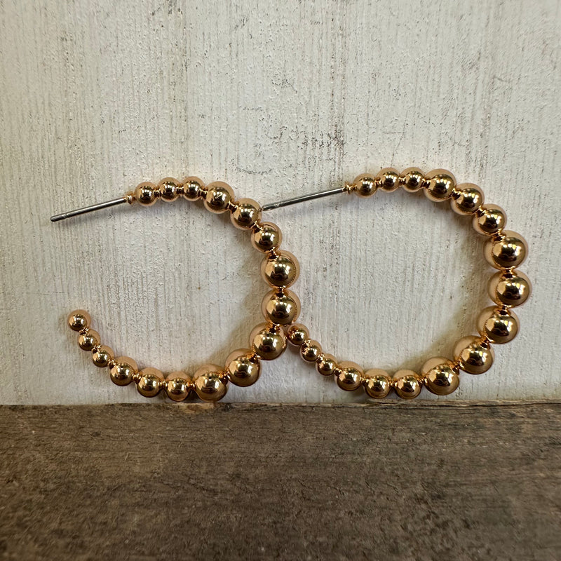 Ball Hoop Gold Hoop Fashion Earrings