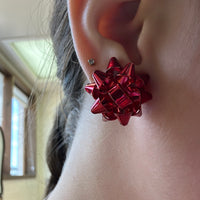 redchristmasbowearring
