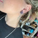 Purple Mojave Cluster Genuine Stud Earring