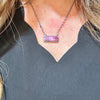 Purple Spiny Bar Genuine Necklace