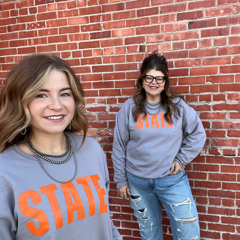 Orange Rock Grey STATE Sweatshirt.