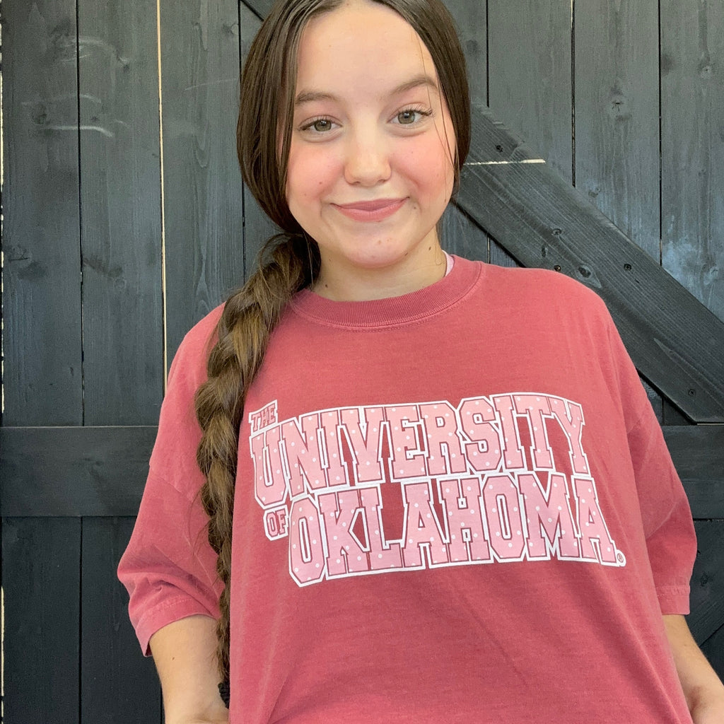 University of Oklahoma Modern Storyboard Crew Neck Comfort Color Short Sleeve T Shirt