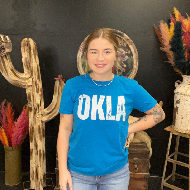 Heather Deep Teal OKLA Crew Neck T-shirt