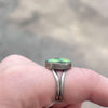 Round Green Turquoise Genuine Ring