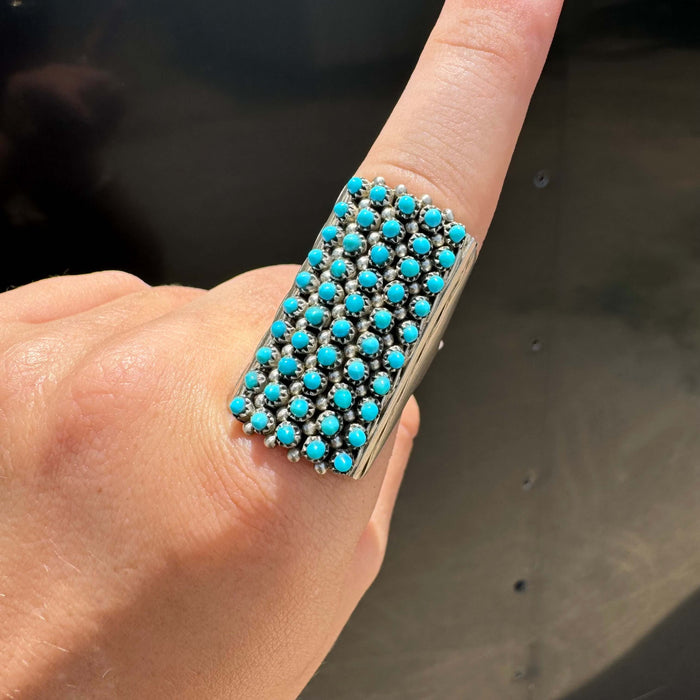50 stone Zuni Sterling Silver Ring